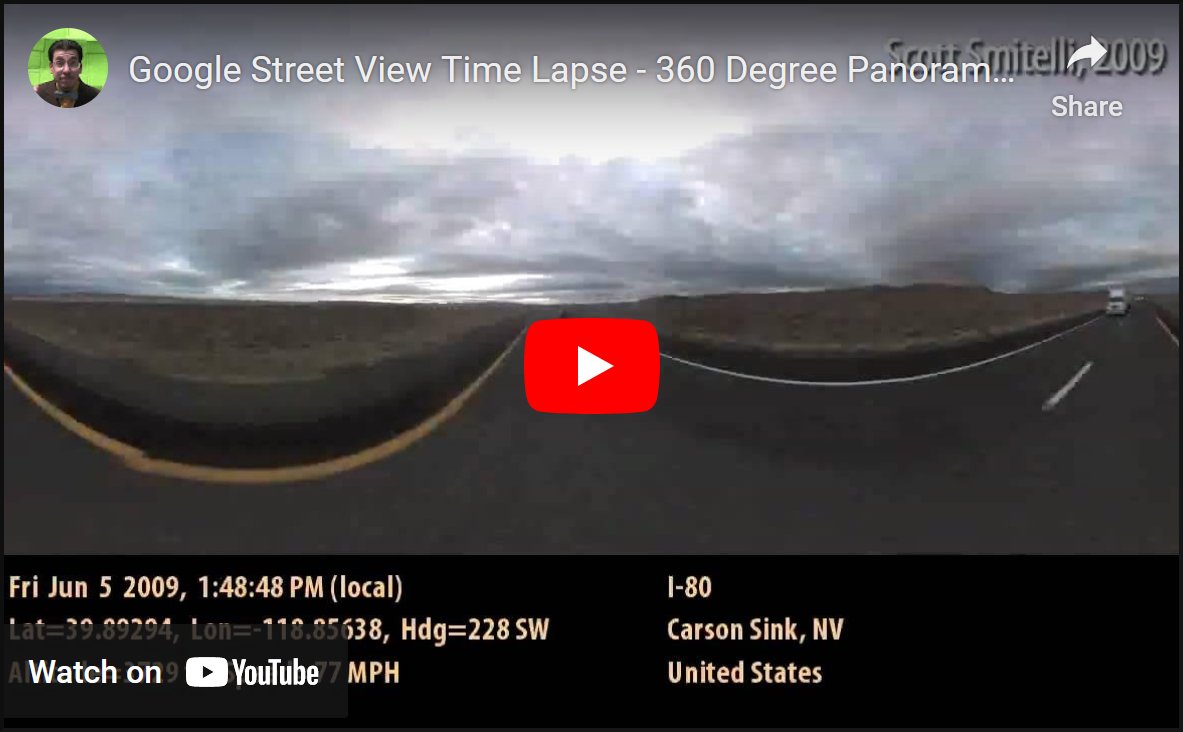 Google Street View Time Lapse - 360 Degree Panorama - Pittsburgh, PA to San Mateo, CA