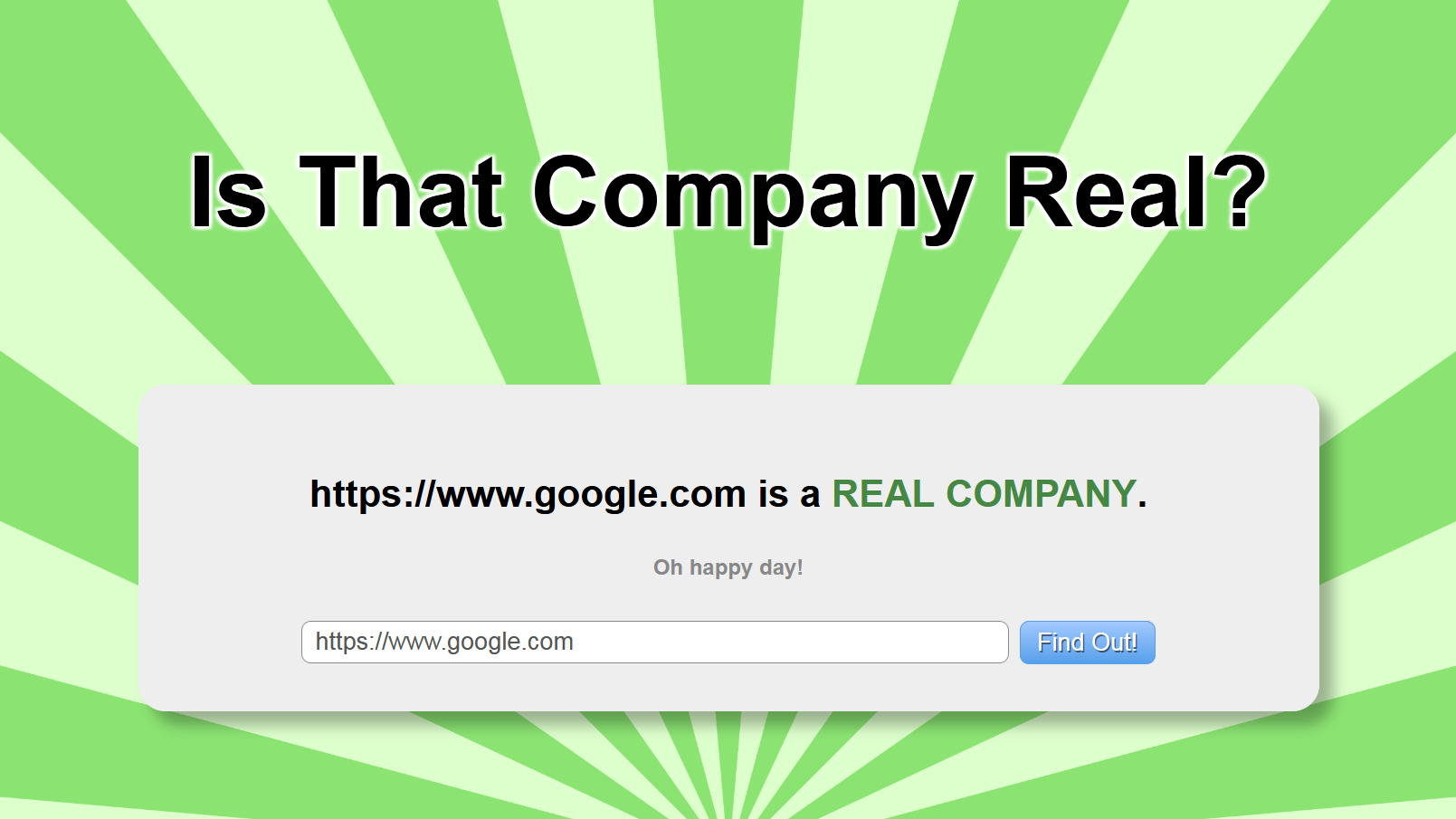 Is Google a real company? Yes, evidently it is.